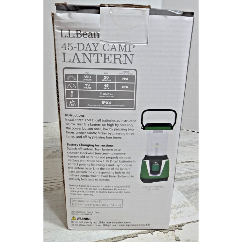 LL Bean 45 Day Camp Lantern350 Lumens 3 Modes Emergency Camping Light NIB - Picture 4 of 4
